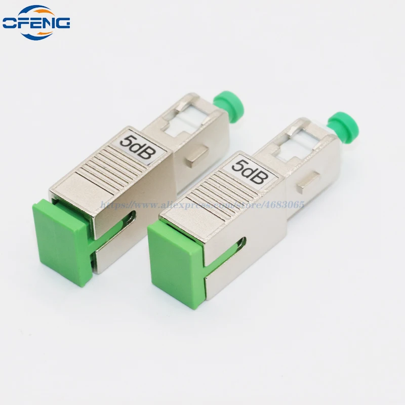 광섬유 감쇠기 커넥터, 플랜지 커플러, 맞춤형, 5dB 암-SC/APC 수, SM-9/125