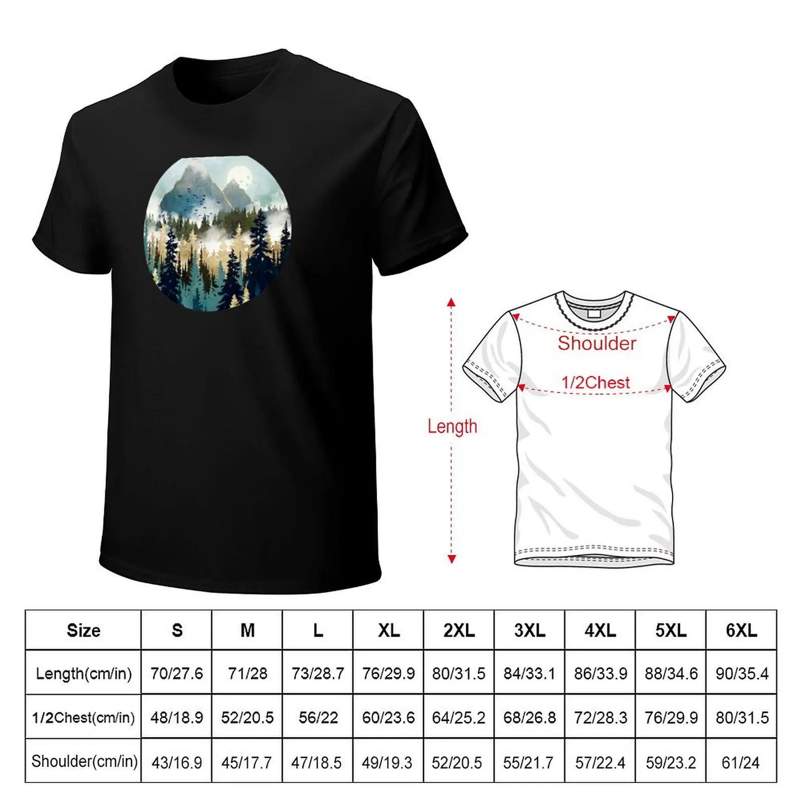 Misty Pines T-Shirt Work Basic Short Sleeve Top