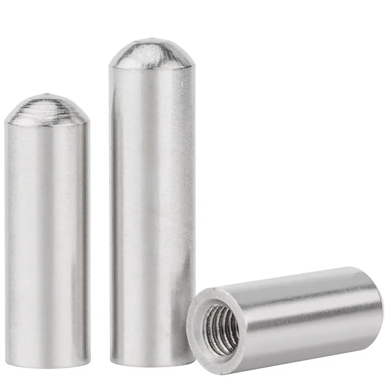 M6 304 Stainless Steel Inner Thread Locating Pins Dowels Round Head Cylindrical Pins with Thread Holes