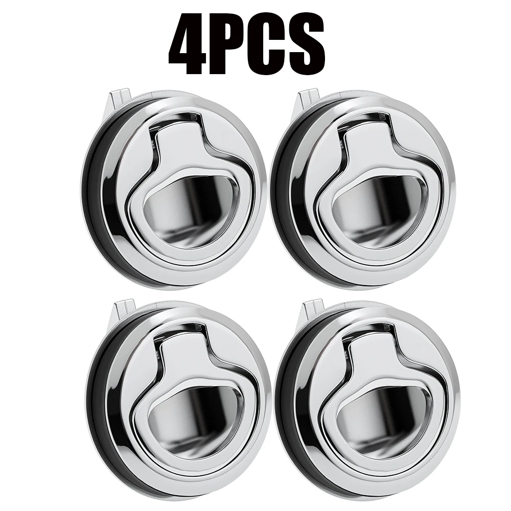 

Комплект из 4-х морских замков-защелок для люков, круглые врезные ручки-защелки для автодомов, лодок, палубных люков, подъемные ручки-защелки без ключа, морские палубные замки