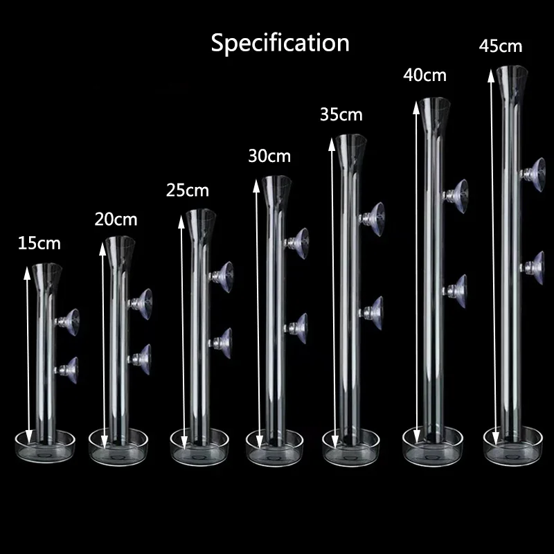 Glass Aquarium Feeder Tube Dish Transparen…