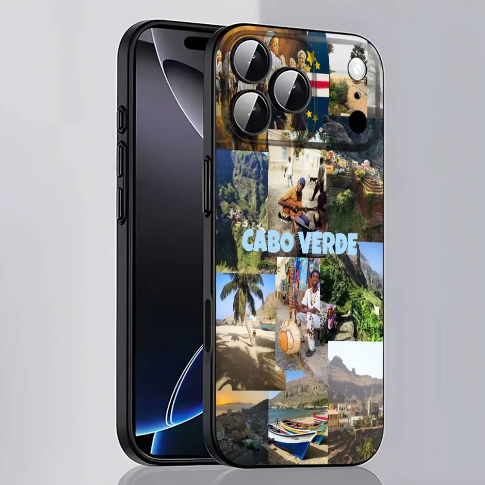 أفريقيا كيب فيردي جواز السفر العلم جراب هاتف آيفون 15,16,12,14,13,11,17,Pro,Max,Plus,E,Air,غطاء أسود صغير #6