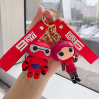 Big Hero 6 Keychain Cool Anime Hiro, Baymax Go Go, Honey Lemon, Fred, Wasab Dolls Bag Cartoon Keyring Car Key Chain Xmas Gifts