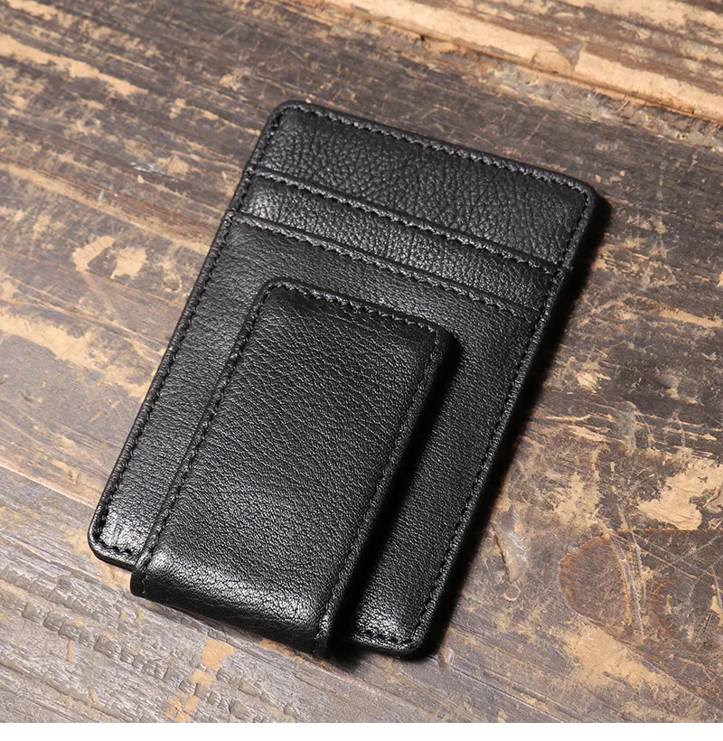 RFID Magnetische Geldscheinklammer Brieftasche Leder ID Kreditkarten Geldbörse Geldhalter Magnetische Luxus Brieftasche mit Magnetclip – Detail 7