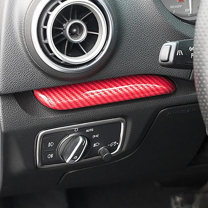 الكربون الملمس لوحة القيادة زخارف اللوحات شرائط الكسوة لأودي A3 8 فولت 2013-2020 باب السيارة غطاء الزخرفية الملحقات الداخلية #1