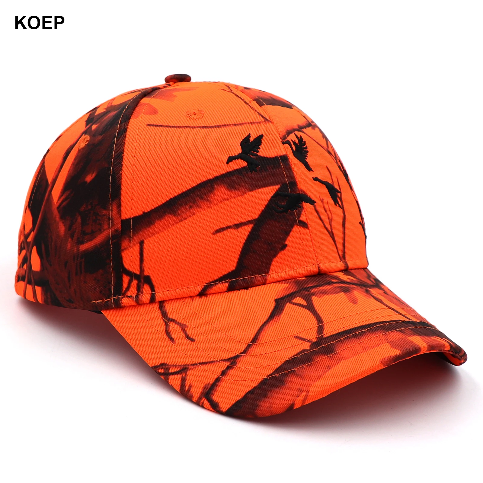 KOEP New Tree Orange Camo Baseball Cap Fishing Caps Men Outdoor Hunting Camouflage Jungle Hat Wild Duck Embroidery