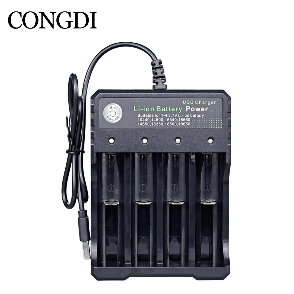 1/2/4 Slots 18650 Battery Charger USB DC 4.2V For 18650 26650 18350 16340 14500 18500 Li-ion Batteries AC Charger Adapter