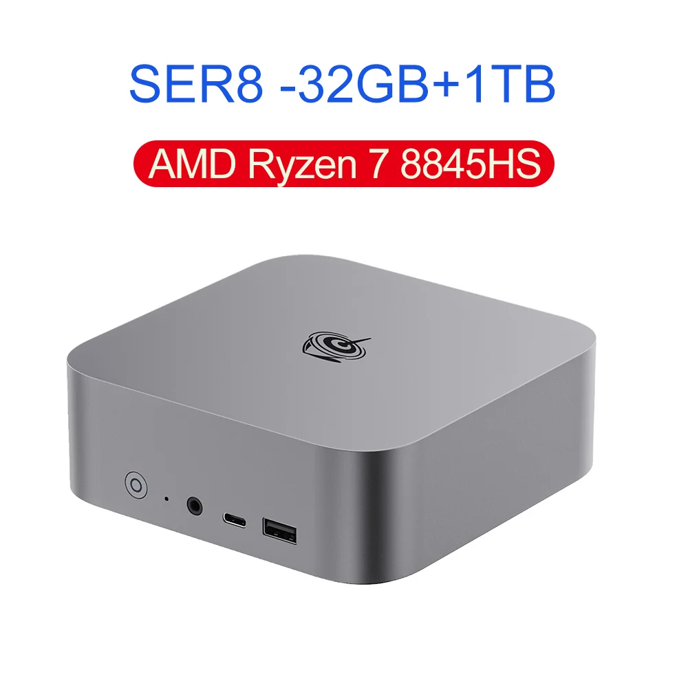 2025 2025 Beelink Mini PC para juegos SER8 potente PC AI con AMD Ryzen 7 8845HS 32G DDR5 1T NVME PCIe4.0 SSD 2,5 Gbps de escritorio