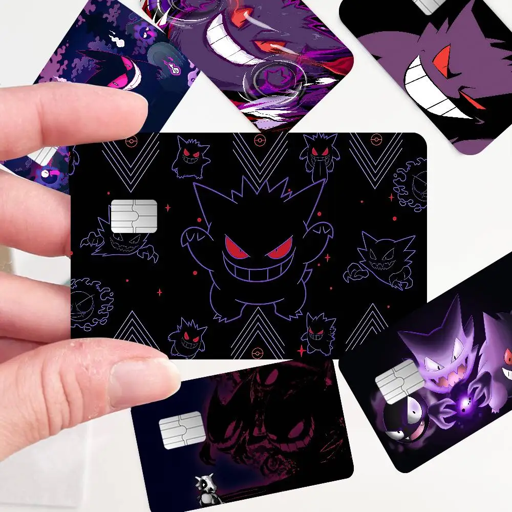 Anime jogo g-gengars dos desenhos animados cartão de crédito adesivos de pele para cartão de banco ônibus metro cartão adesivo à prova dwaterproof água presente feminino