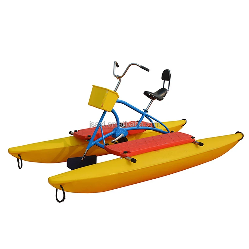 

Park and Lake Personal Water Bicycle Sports Equipment Pedal Bike Boat 1 People Playing Boat Yellow and Blue Suitable for Adults