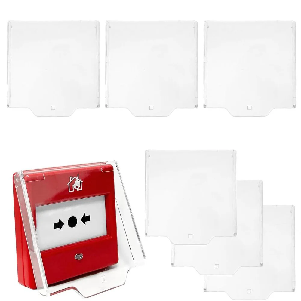 6pcs Hinged Fire Alarm Covers, Clear Protective Plastic Covers For Eaton Menvier Gent And Other Alarm Call Point Models