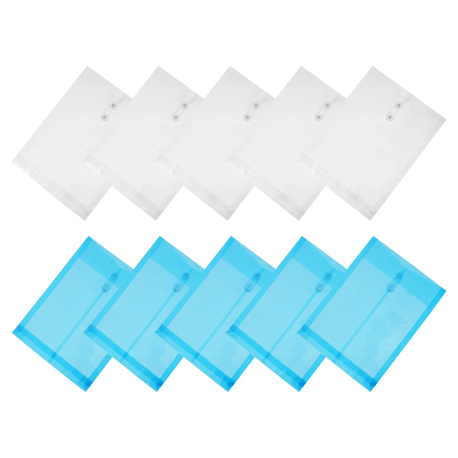 

1 Set A4 Transparent Document Storage Organizer PVC File Bags Colorful Buckle File Folder Large Capacity Office School Document