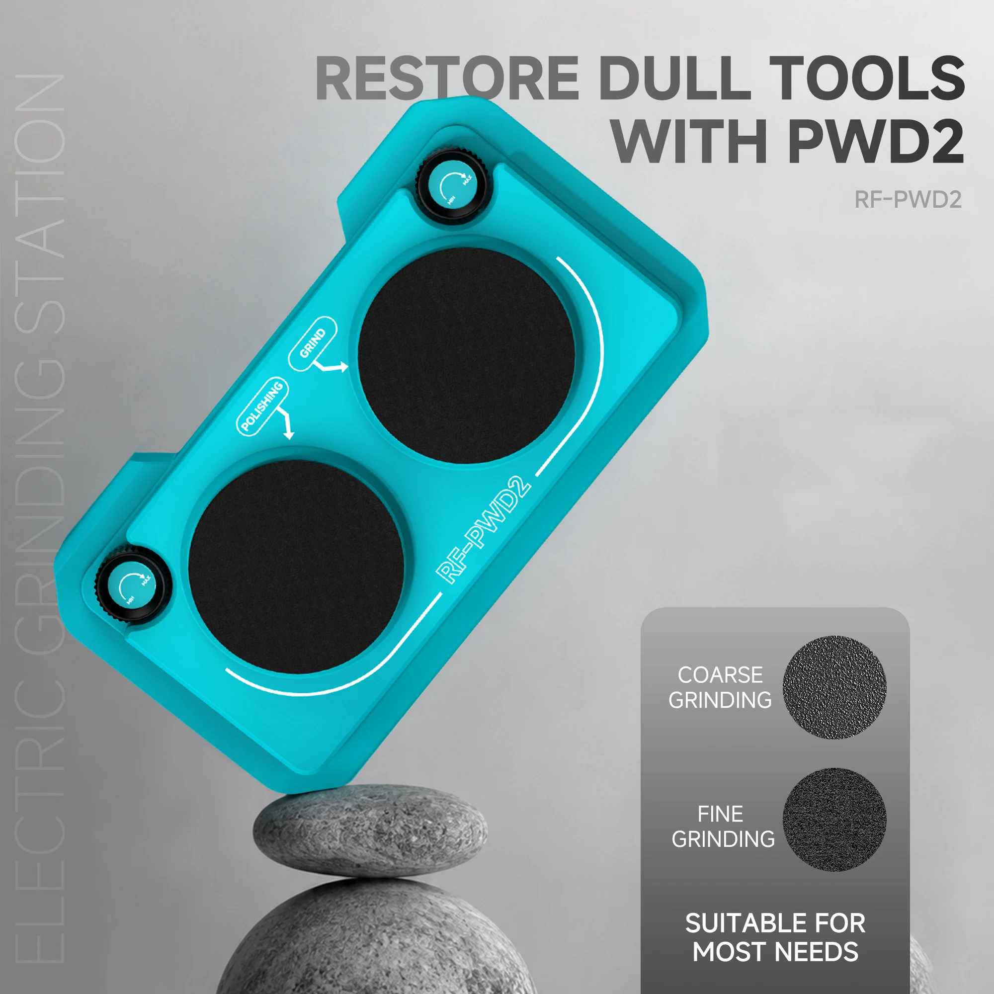 RF4 RF-PWD2 Dual Disc Grinding Polishing Platform Stepless Speed Control for Tweezers Soldering Tips Scrapers Repair