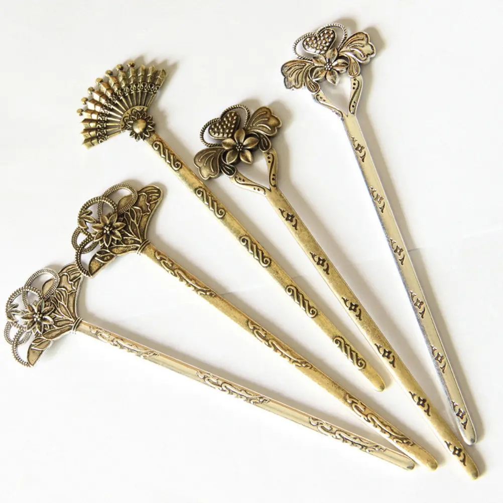 

3Pcs Vintage Alloy Hair Clips Retro Hair Stick Elegant Floral Accessories for Women Girls Wedding Birthday Valentine's Day Gift