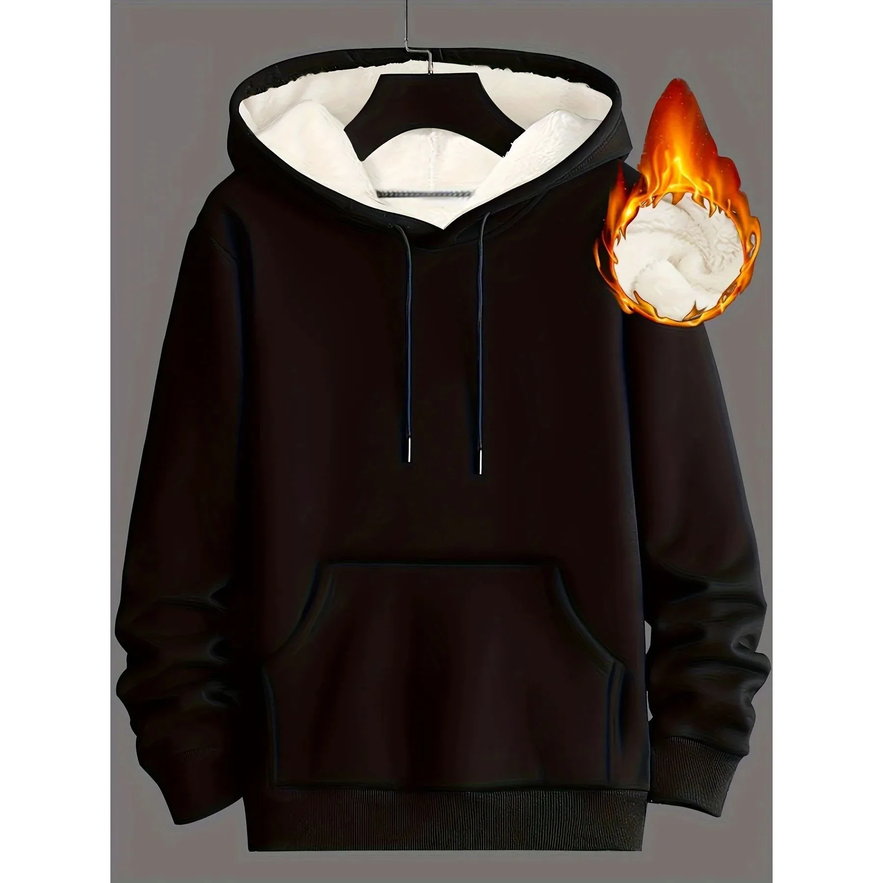

Color Casual Men's Warm Hooded Sweatirt Comfortable Faionable All-Season Color Crew Ne ort Sve Top