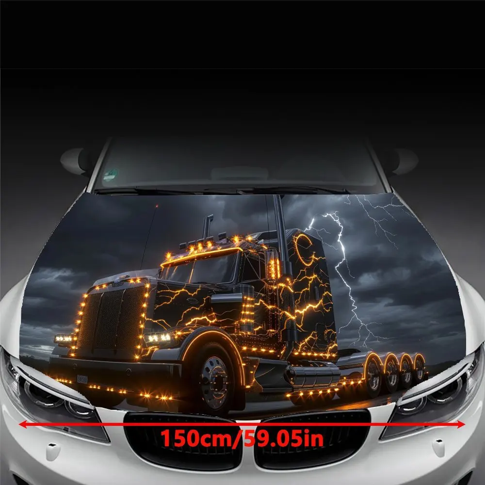 ملصق لف غطاء محرك السيارة من الفينيل لشاحنة الخيال العلمي، ملصق محرك السيارة، غطاء تغليف السيارة ذاتي اللصق مقاوم للماء، عالمي C #2