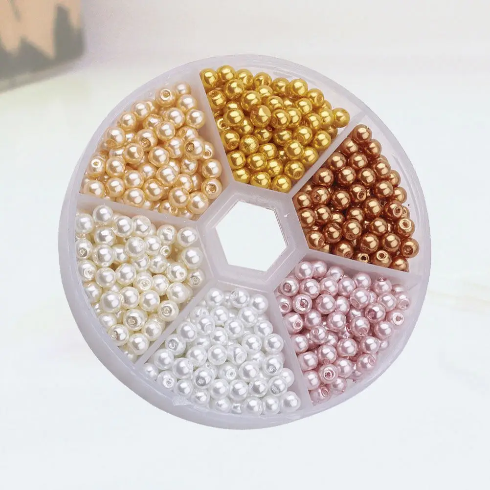 1Pack 4Mm Colorful Glass Beads Round Hole Anti-Rust DIY Cross Stitch Bracelet Necklace Jewelry Accessory Mixed Style About