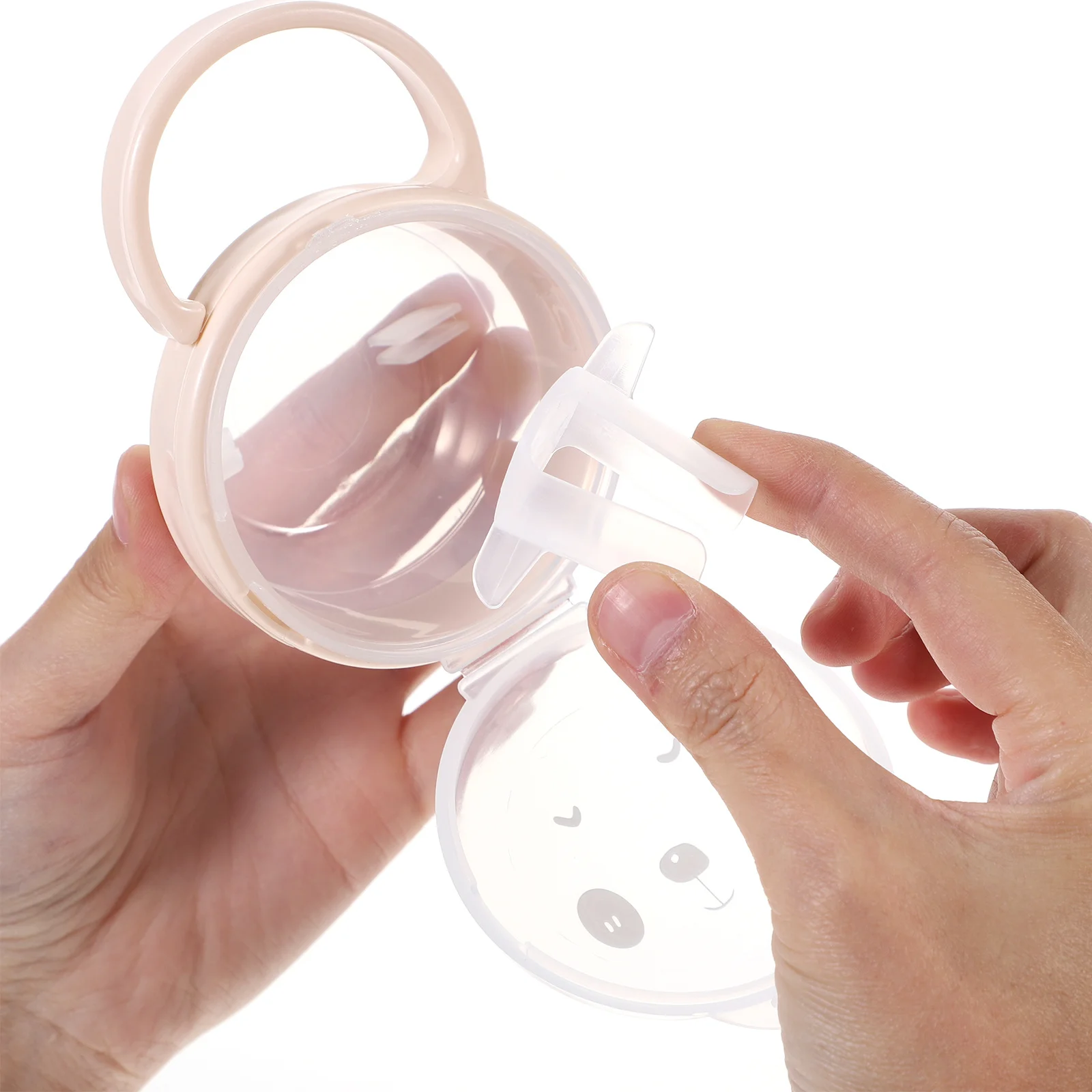 

2pcs Pacifier Storage Case For Baby Infant Newborn Portable Holder Box Cartoon Pattern Travel Outdoor Pp Material Dust-Proof