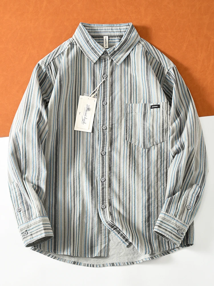 

Мужские длинные свеки в полоску из хлопка в стиле ретро, повседневные весенние новые брюки, японский тренд, свободный крой, дышащие, влажные ng