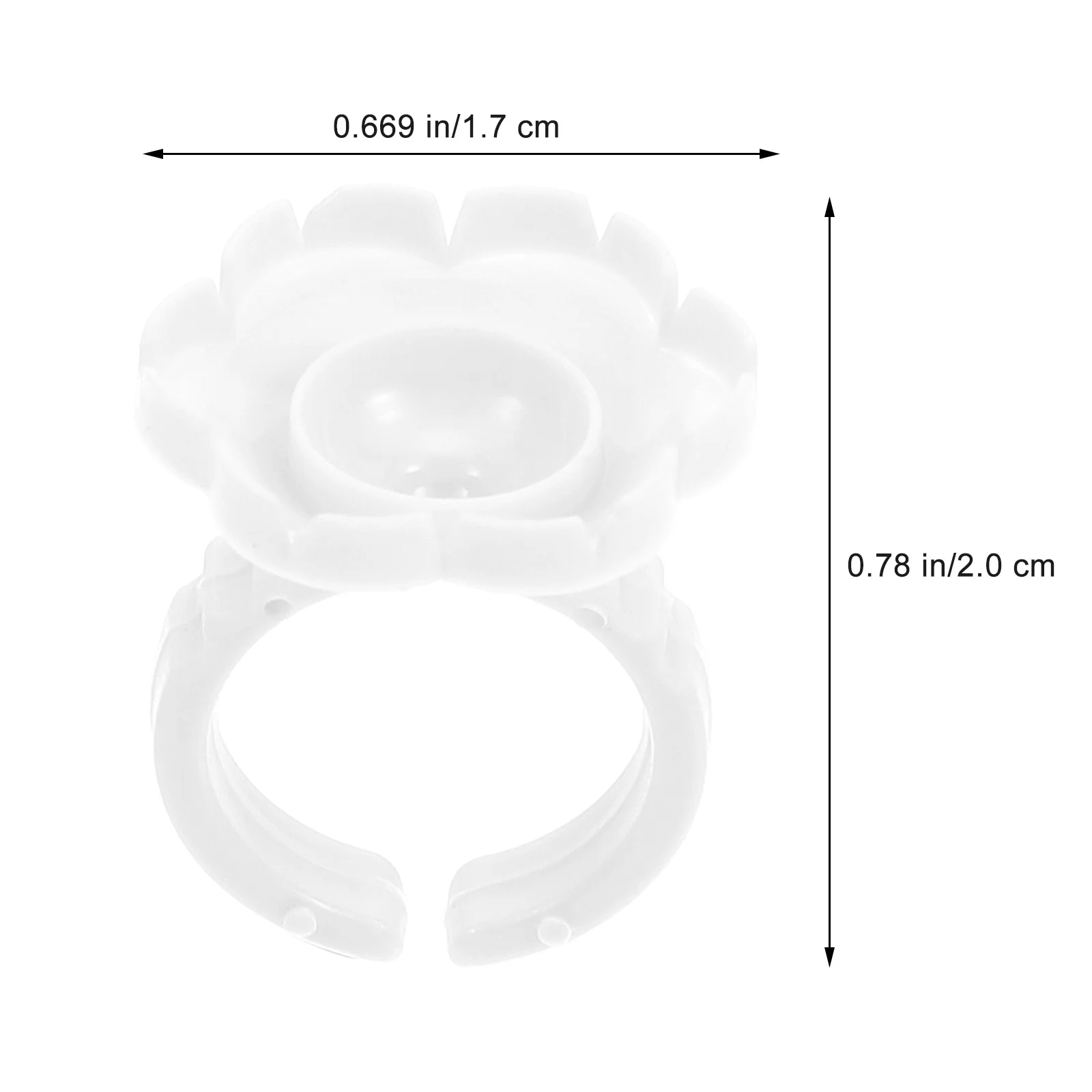 100Pcs Flower Design Eyelash Glue Ring High Quality Lash Extension Cup for Salon and DIY Use Lightweight Holder for Eyelash