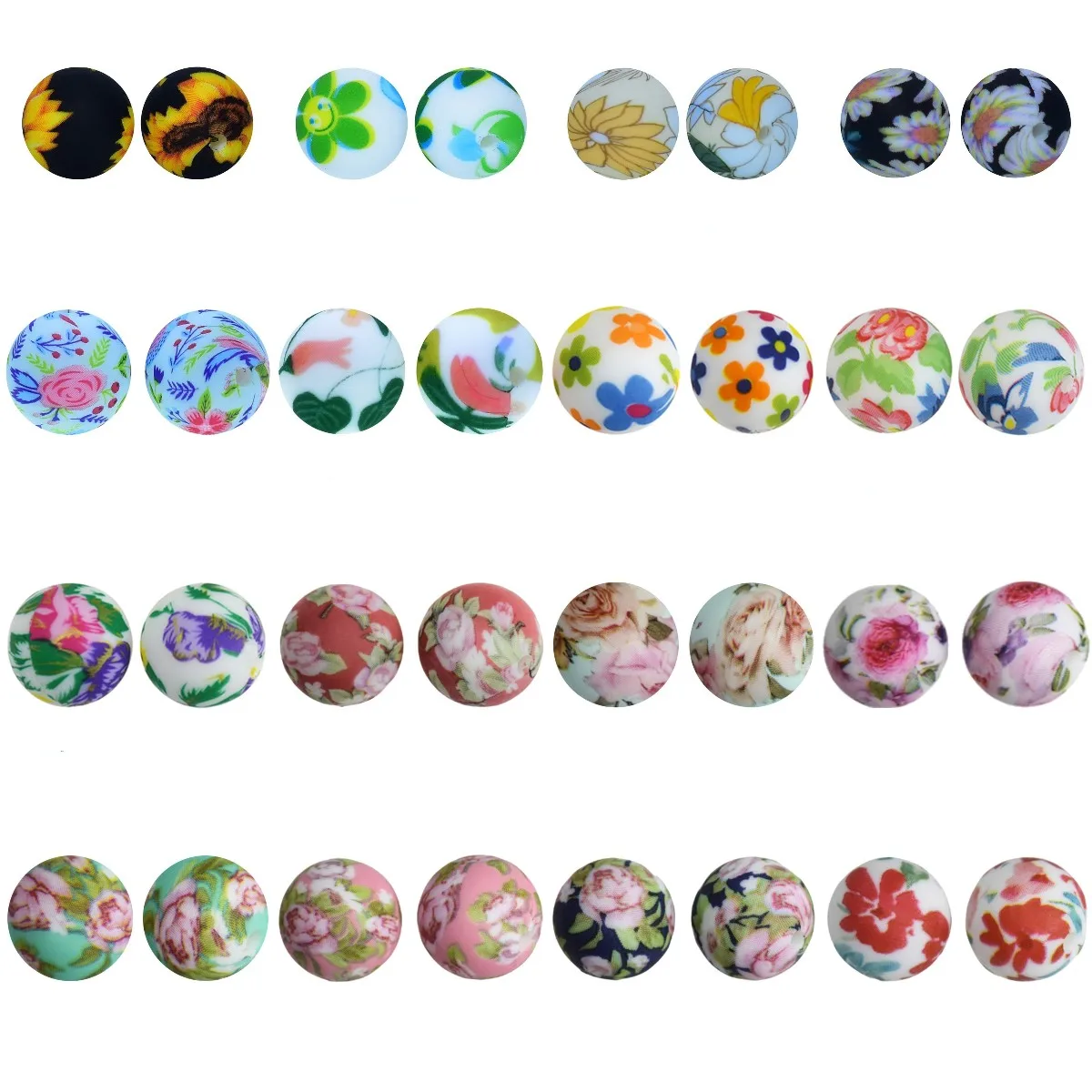 10Pcs15mm New Flower Silicone Beads Small Daisy Pattern Food Grade Silicone Beads DIY Making Bracelet Keychain Accessories