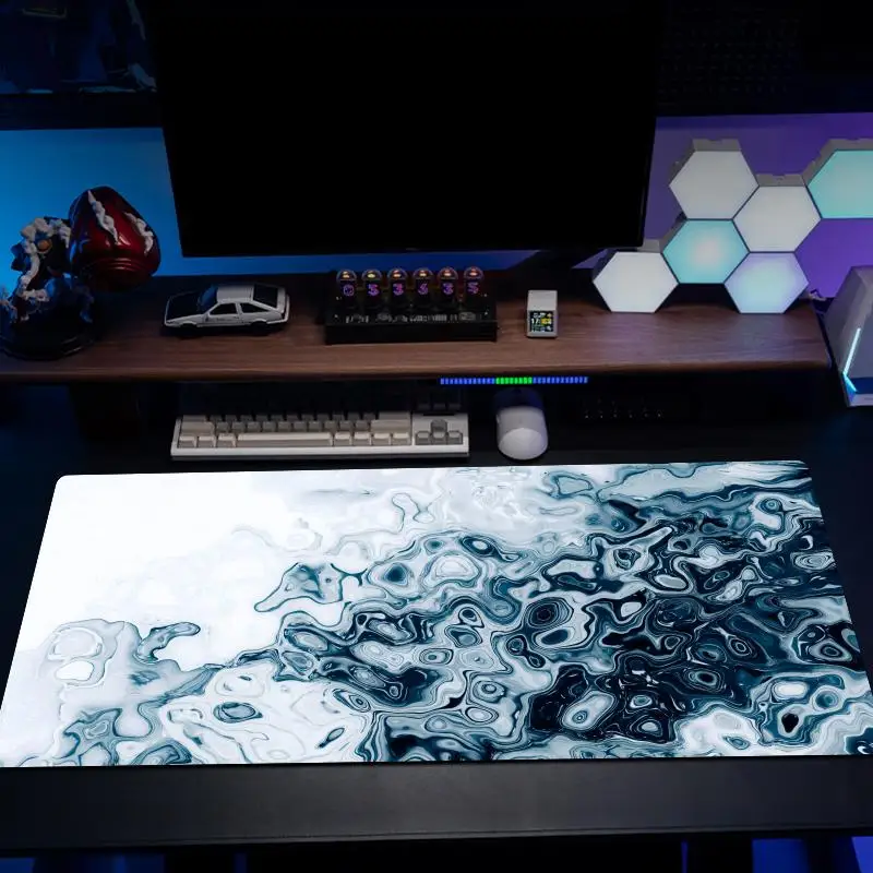 

Blue artful Mouse Pad Desk Mat Mousepad Large Abstract Mouse Pad Gaming Deskmat With Lockedge Office Non-slip Carpet