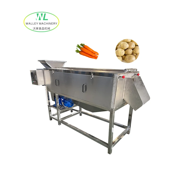Hotsale Industrial Continuous Motorized Fruit & Vegetable Washing Peeling Machine for Sweet Potato Taro Kiwi Carrot Yam Cleaning