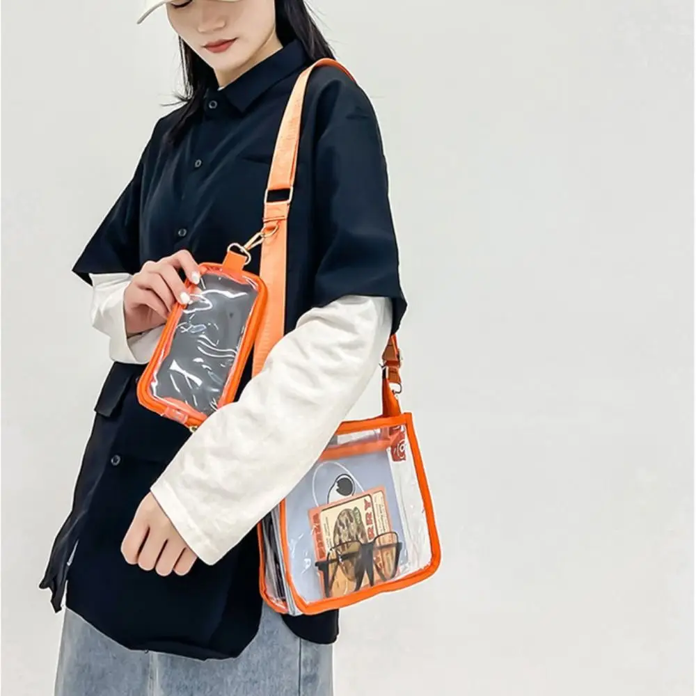 Square PVC Transparent Chest Bag Portable Fashion Waterproof Fanny Pack Simple Travel Mobile Phone Storage Bag Protect Phone