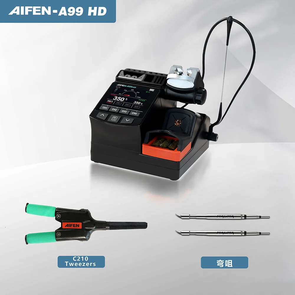 AIFEN-A99HD Precisiepincet Soldeerstation Dubbele kop Clip-type soldeerbout 210/245 Handvat Soldeerrework Station