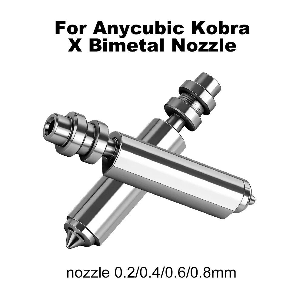 Bimetallische Düsen für Anycubic Kobra X Heatbreak-Düse 0,2 0,6 0,8 0,4 mm, einteilig, hitzebeständig bis 300 °C ℃   Hotend-Düse für 3D-Drucker-Teile