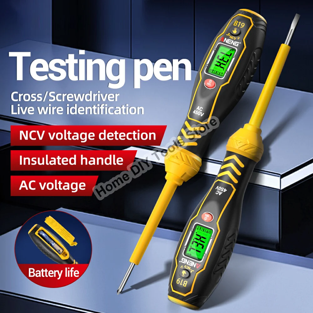 

ANENG B19 Tester Pen 30-1000V Voltage Detector Meter Voltmeter Buzzer Alarm Non-Contact Test Diagnostic Breakpoint Finder Tools