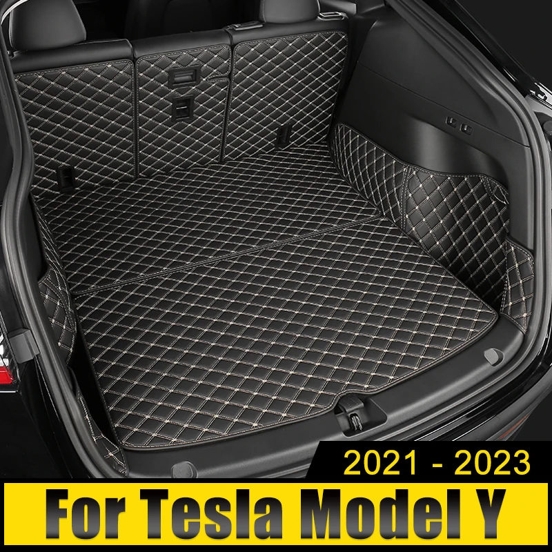 

Trunk Protection Mats For Tesla Model Y ModelY 2021 2022 2023 2024 Leather Car Cargo Liner Carpet Interior Tray Cover Case Pad