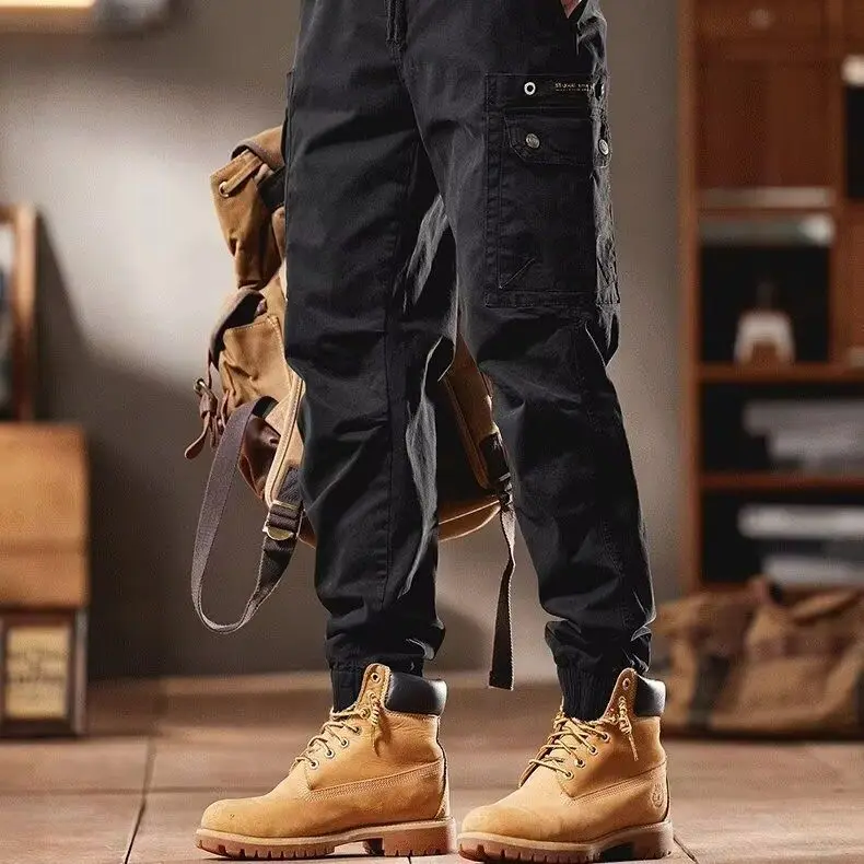 2026 New Heavy New Men's Overalls Loose Outdoor Elastic Tote Baggy Designer Clothing Man Oversize Cargo Pants Work Trousers