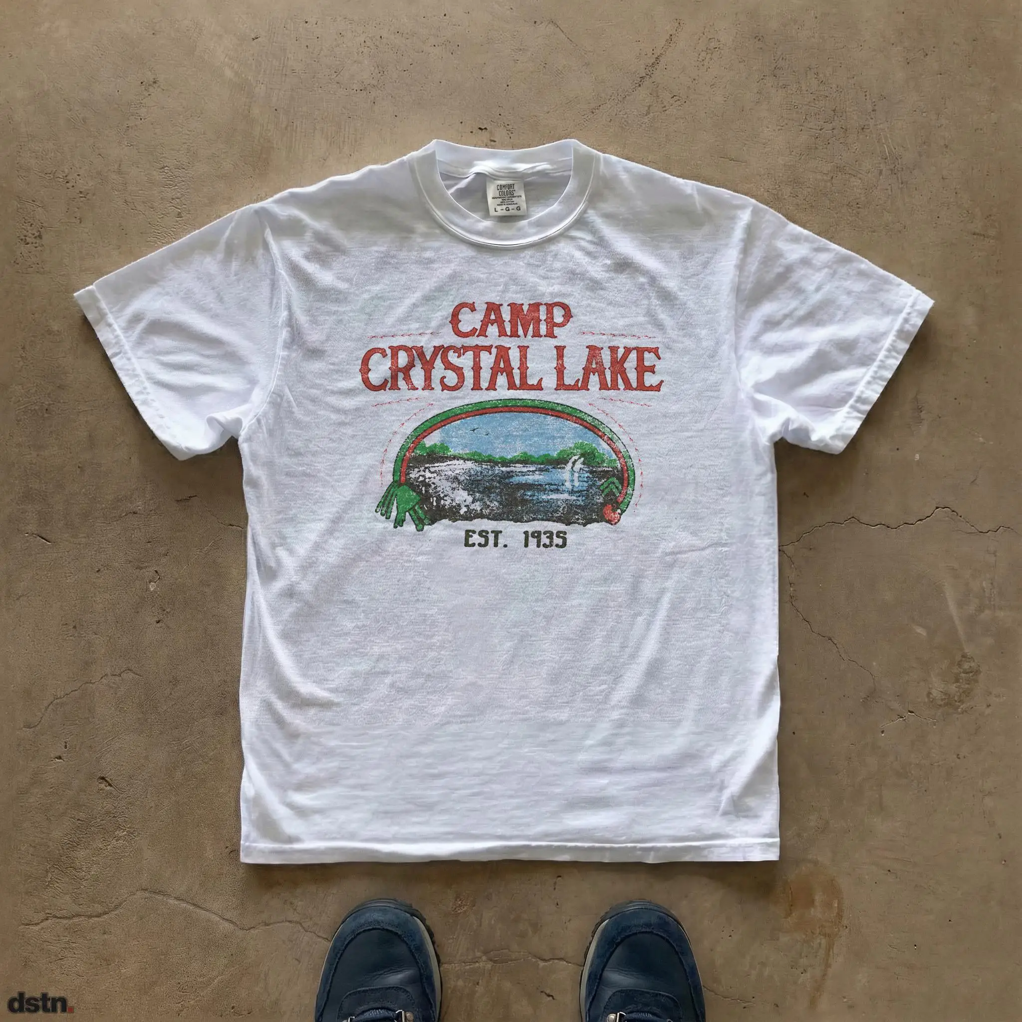 Crystal Lake Camp Retro Horror T-shirt Friday The 13th Horror Movie Theme T-shirt Summer Fashion Essential Printed Short Sleeve