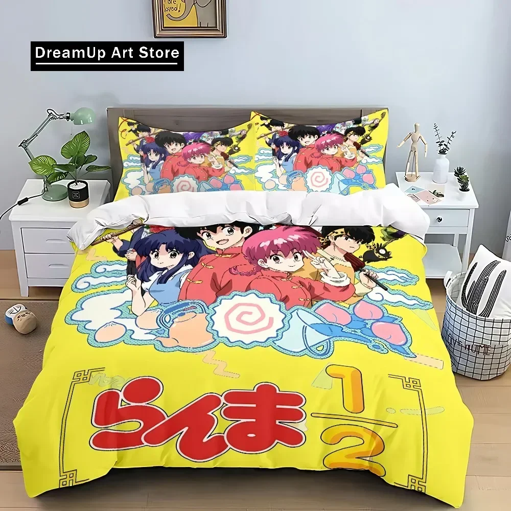 3dプリントファッションアニメ-ランマ1-2-寝具セット-男の子-女の子-ツイン-クイーン-キングサイズ-掛け布団カバー-枕カバー-ベッド-男の子-大人用寝室