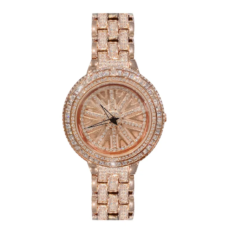 Imagem -05 - Smvp-relógio Giratório Impermeável para Mulheres Quartzo Designer Pulseira com Strass Cristal Moda Feminina