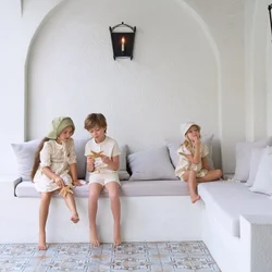 AS SS26 meadow collection pale yellow floral shabbos girls smocking dress pinstripe boys familly match clothes