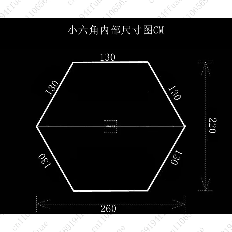 2.6m Thickened Hexagonal Cotton Dome Tent, Insulated Camping and Ice Fishing Tent with Chimney Opening