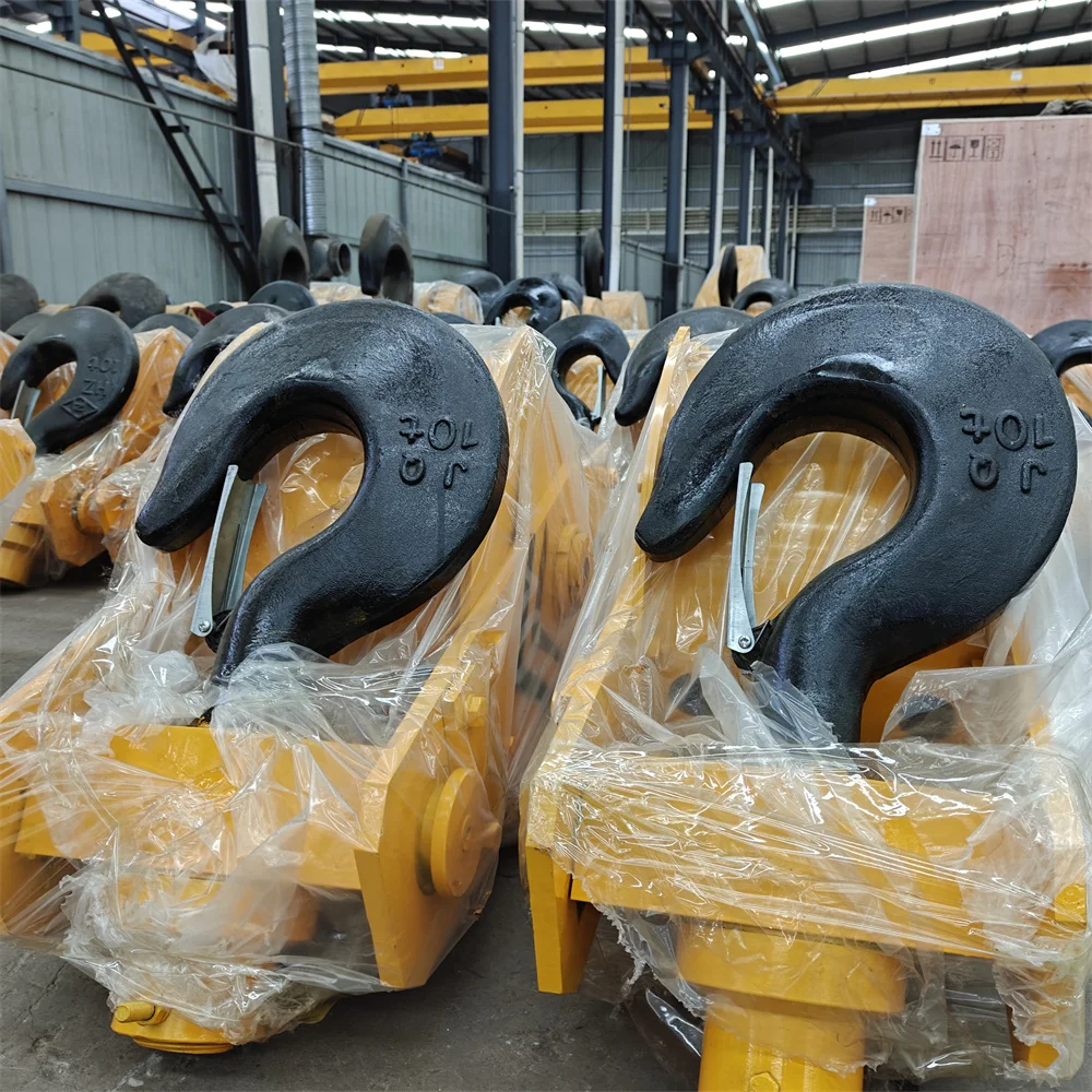 Wholesale 316 Stainless Steel Metal Tower Lifting Crane Hook 2T 3T 5T 10T Clasp Snap Fixed Eye Crane Hook With Safety Latch