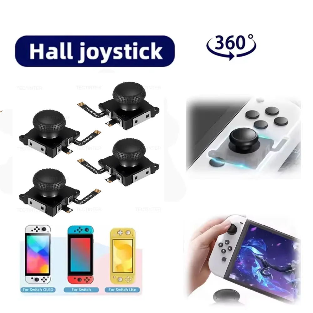 عصا تحكم بديلة بتأثير القاعة لمفتاح NS/Lite/OLED Joycon وحدة تحكم غمبد عصا الإبهام ملحقات أجزاء إصلاح تناظرية