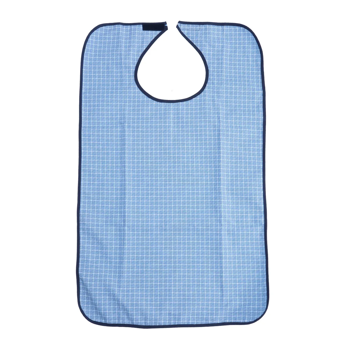 Plaid Double Layer Adult Waterproof Bib Mealtime Clothing Protector for Bedridden Convalescent Elderly Dexterity Issues Stain