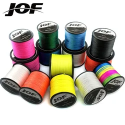 JOF-línea de pesca trenzada de PE, 500M, 300M, 4 hebras, 10-120LB, multifilamento, alambre para pesca de carpa
