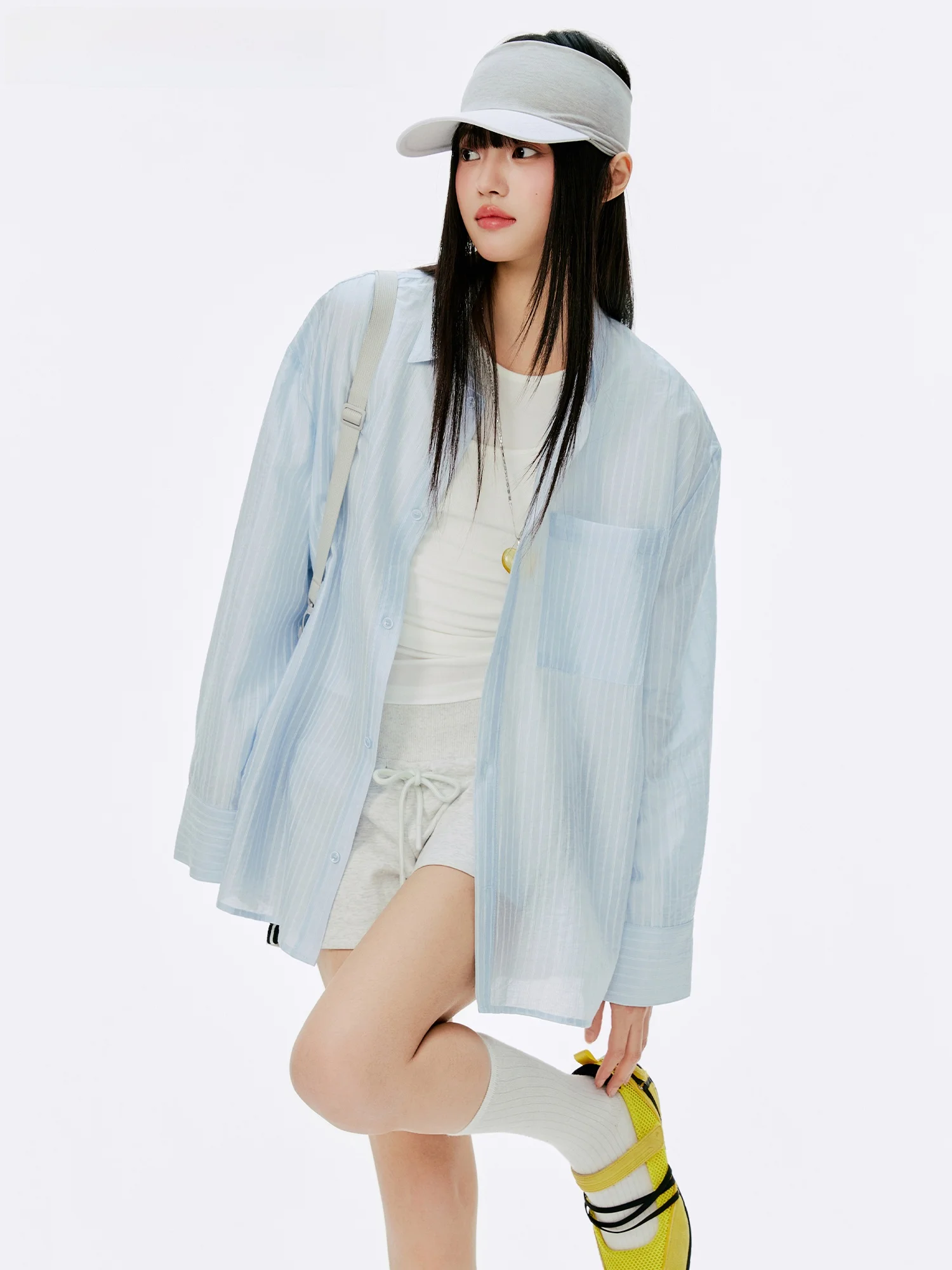 

Burlington Women's Loose Casual Long Sleeve Shirt Summer Anti-Wrinkle Sun Protection Thin Outerwear Comfortable Breathable