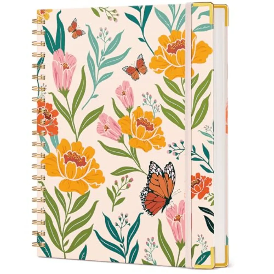 

Cute Spiral Notebook Journal for Women, 200 Pages Lined Notebooks 8.5" x 11", Large Hardcover Spiral Journals with 100 GSM Thic