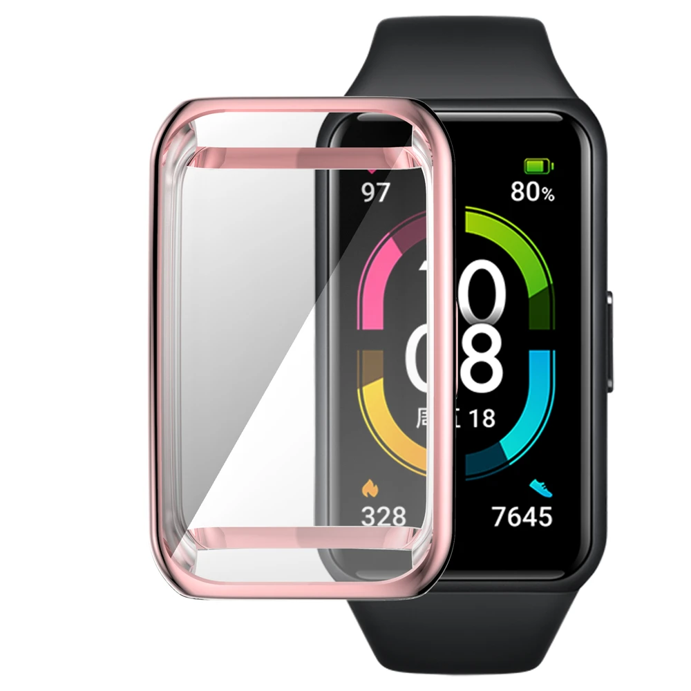 Smart Watch Full Shell Bumper Case Cover Screen Protector Protective For Honor Band 6 Huawei Band 6