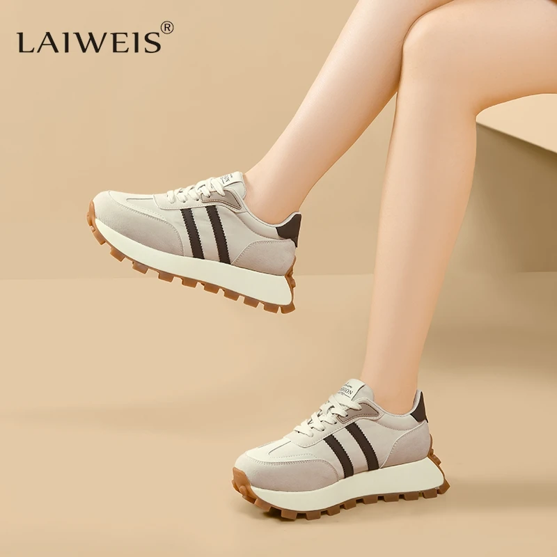 

LAIWEIS Women Sneakers Autumn Brand Luxury Vulcanize Shoes 2024 Spring Casual Footwear Zapatillas Mujer Lace-up Light Flat Shoes