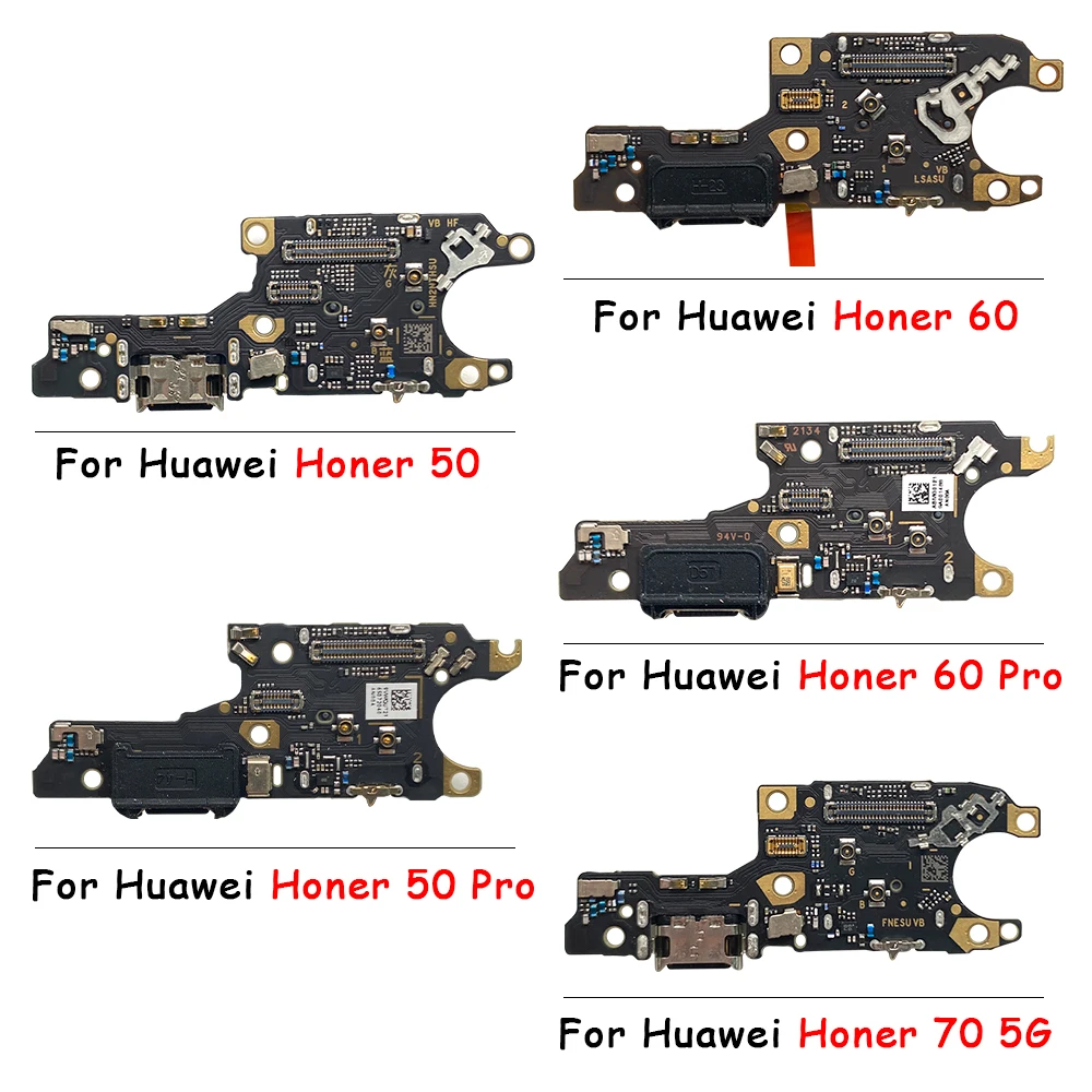 10Pcs,  USB Charging Port Dock Charger Connector Board Flex Cable For Huawei Honor 50 60 70 Pro Se lite X7 X8 X8A X9 5G