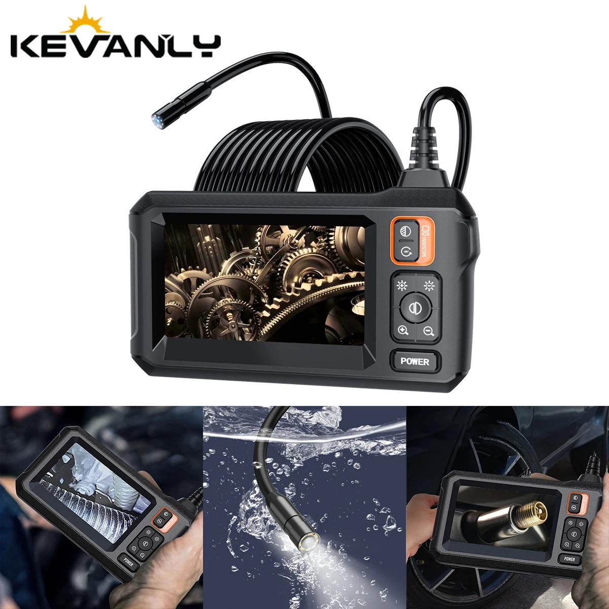 

4,3-дюймовый экран 1080P, промышленная эндоскопическая камера, камера для осмотра труб, инструмент для ремонта автомобиля, инспекция дренажа, IP67, водонепроницаемая