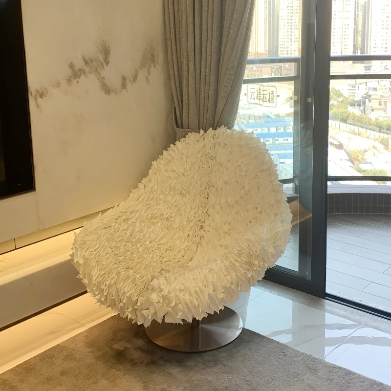 Simple decorative petal chair, fiberglass material, American writing , dining , dressing , hotel model room