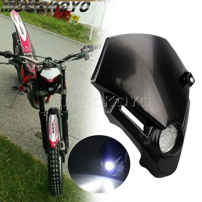 Motocross Mini Headlight LED Dirt Bike Supermoto Head Light Fairing for Gas Gas TXT Pro EXC 250 280 Yamaha Kawasaki Suzuki Honda